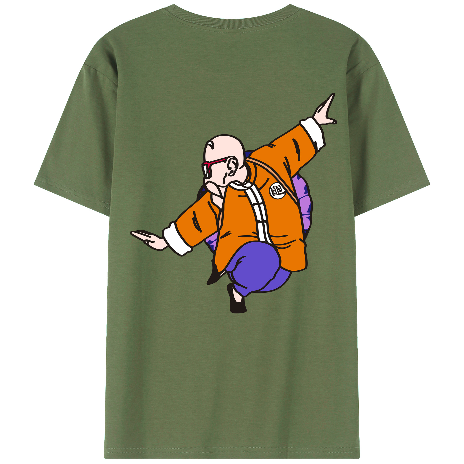 （画像用） ドラゴンボール 亀仙人（かめせんにん） DRAGON BALL Master Roshi Kame Sennin 綿100％ メンズ半袖Tシャツ（バックプリント） 通気性